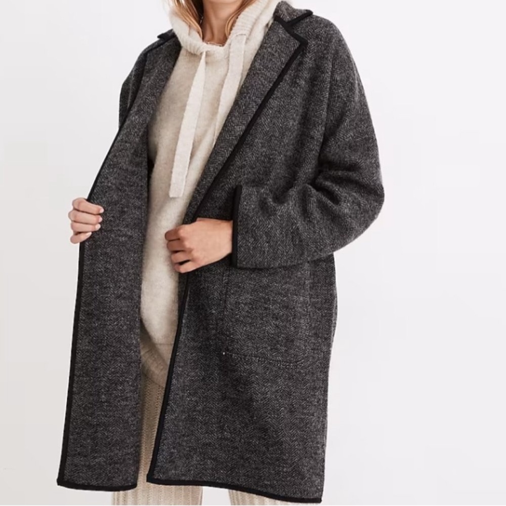 Madewell Herringbone Courton Sweater Coat